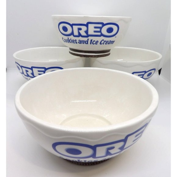 Houston Harvest Dining Ceramic Oreo Cookies And Ice Cream Dishes Set Of 4 New Poshmark